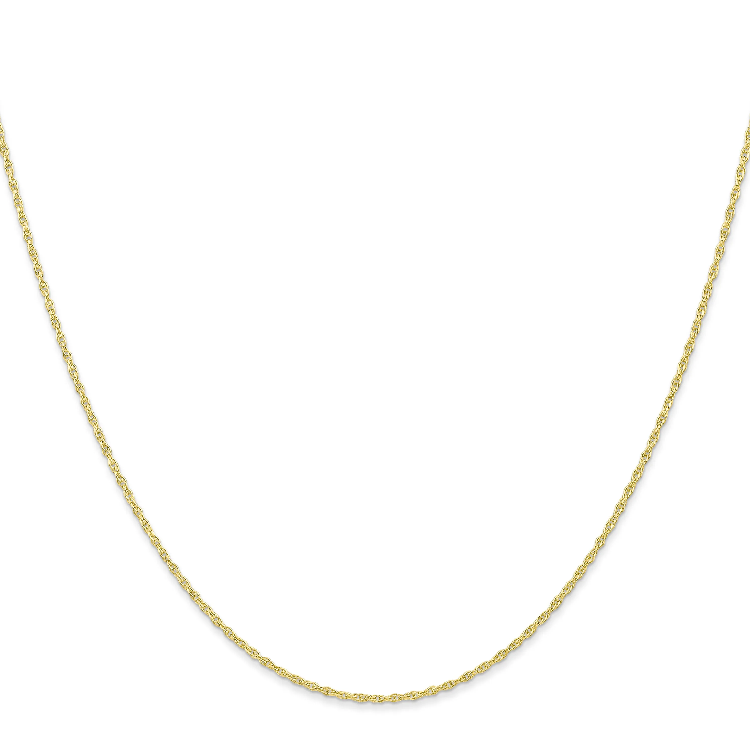 10K Gold Polished Cable Rope Chain Necklace  Elegant 16 Solid Design