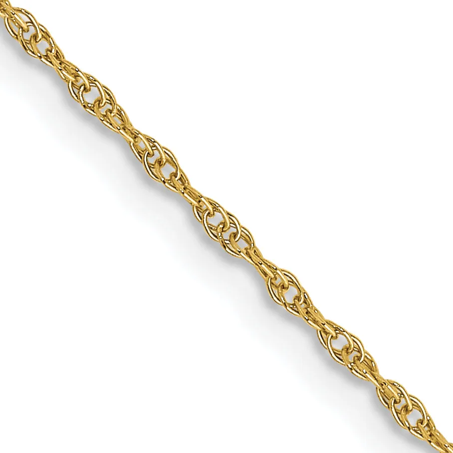 10K Gold Polished Cable Rope Chain Necklace  Elegant 16 Solid Design