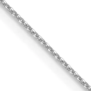 10K White Gold Polished Cable Necklace with Diamond-Cut Elegance