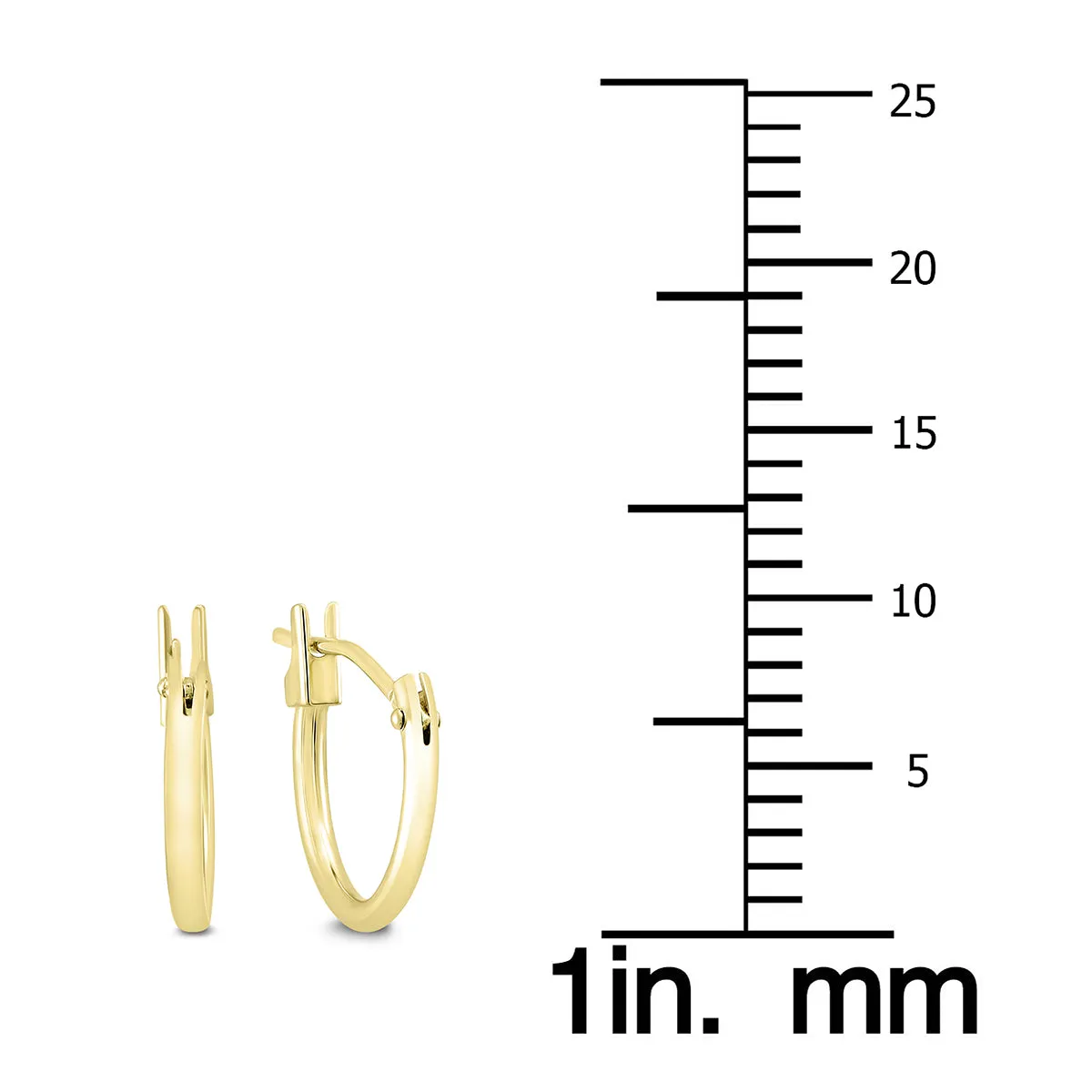 10MM Huggie Hoop Earrings in 14K Yellow Gold