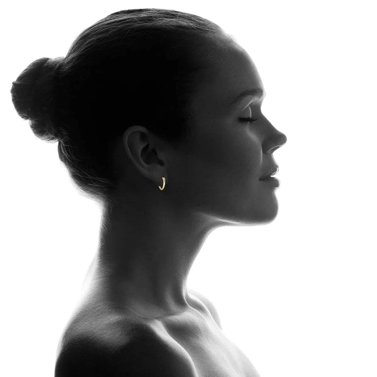 10MM Huggie Hoop Earrings in 14K Yellow Gold