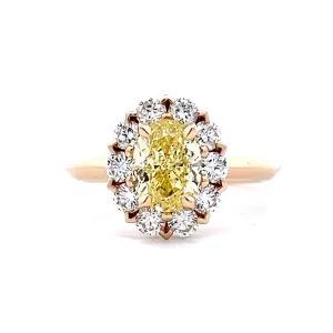 1.39 Fancy Yellow Diamond Engagement Ring in 14k Yellow Gold