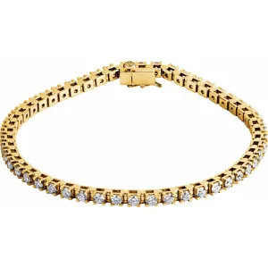 14k Gold 3 1/2 CTW Lab-Grown Diamond Line Bracelet 7.25"