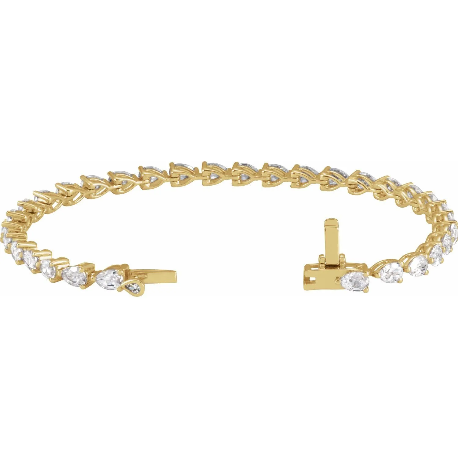 14k Gold 6 1/2 CTW Lab-Grown Diamond Line Bracelet 7"