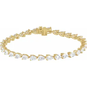 14k Gold 6 1/2 CTW Lab-Grown Diamond Line Bracelet 7"