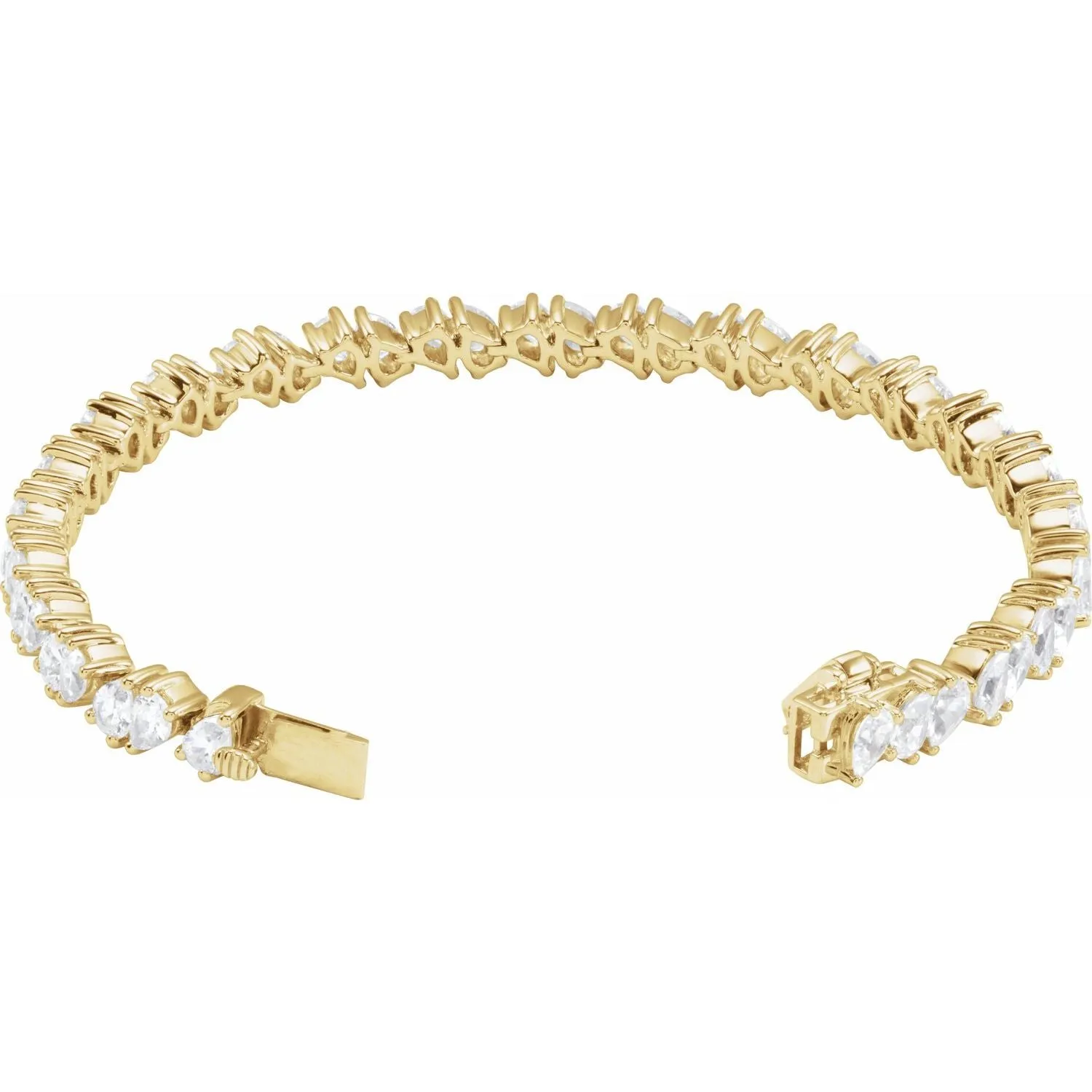 14k Gold 9 1/2 CTW Lab-Grown Diamond Line Bracelet 7"