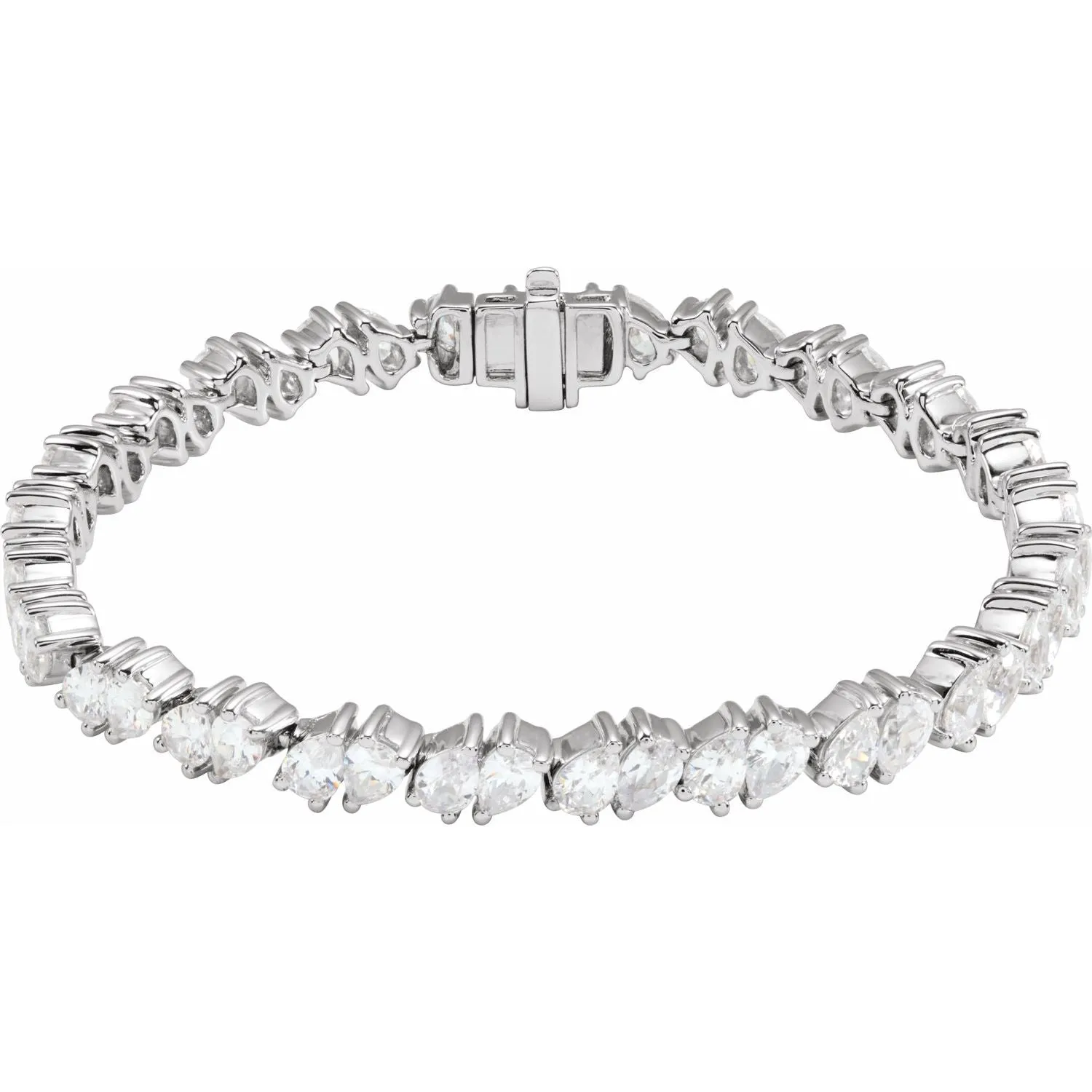 14k Gold 9 1/2 CTW Lab-Grown Diamond Line Bracelet 7"
