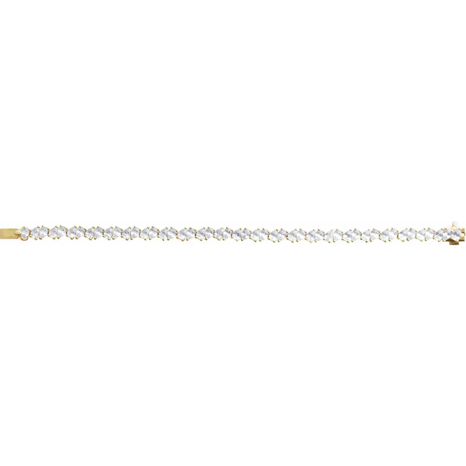 14k Gold 9 1/2 CTW Lab-Grown Diamond Line Bracelet 7"