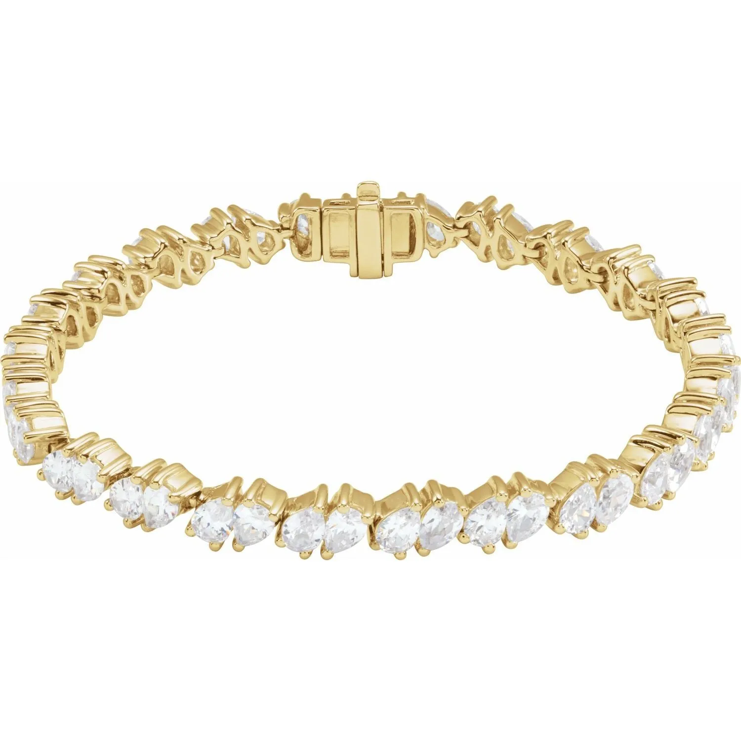 14k Gold 9 1/2 CTW Lab-Grown Diamond Line Bracelet 7"