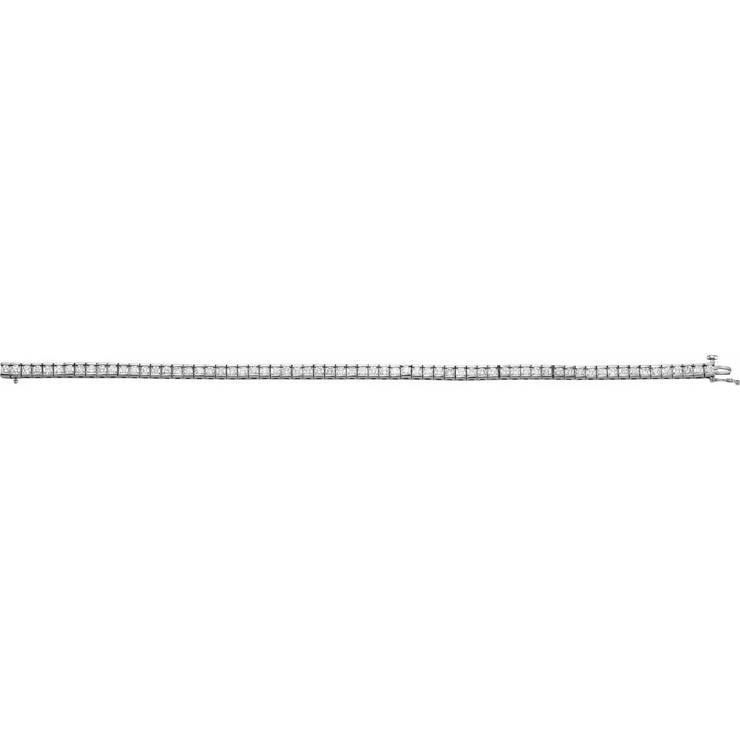 14k White Gold 4 CTW Lab-Grown Diamond Line Bracelet 7.25"