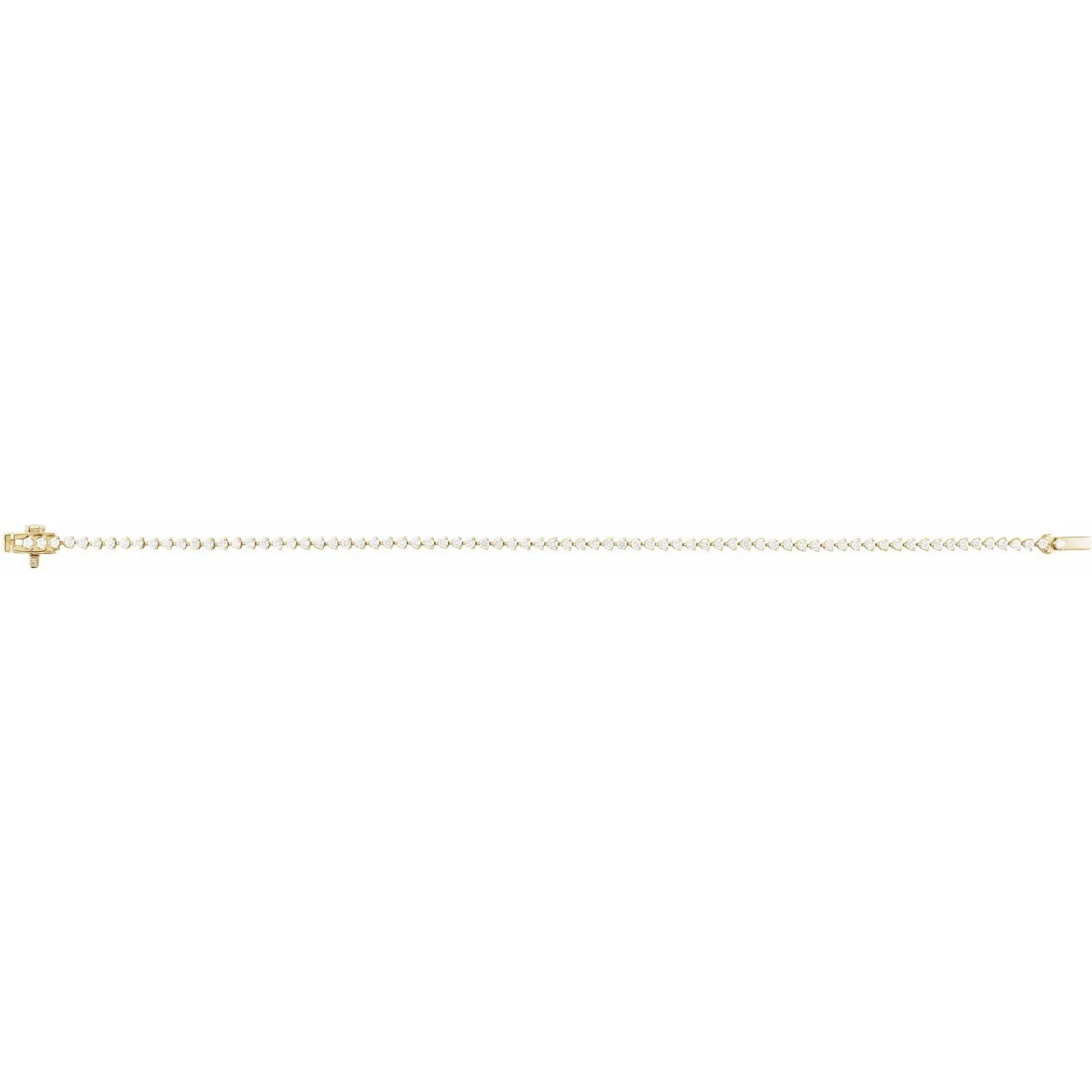 14k Yellow Gold 1 1/2 CTW Lab-Grown Diamond Line Bracelet 7.25"