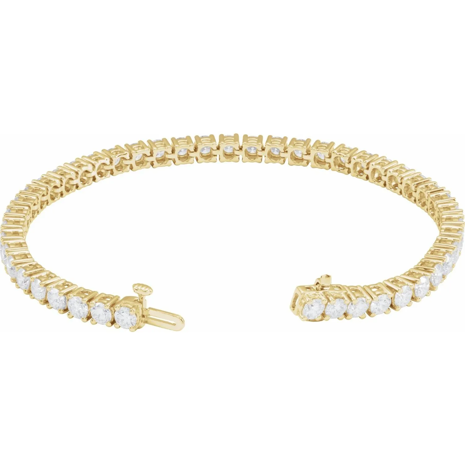 14k Yellow Gold 8 CTW Lab-Grown Diamond Line Bracelet 7"