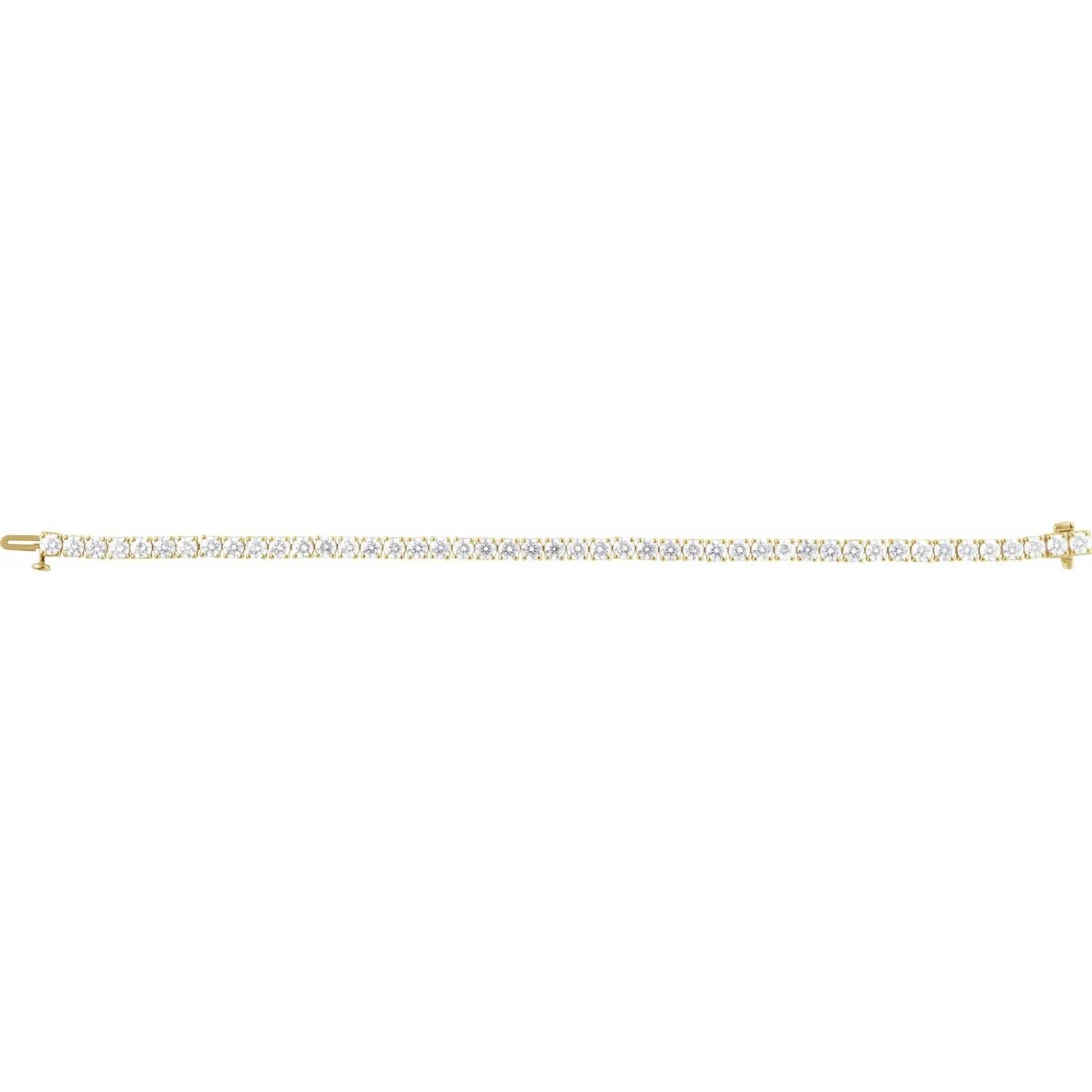 14k Yellow Gold 8 CTW Lab-Grown Diamond Line Bracelet 7"