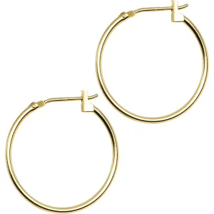 14KT Yellow Gold 1.5mm 3/4 Inch Hoop Earrings
