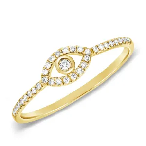 14KY Diamond Evil Eye Ring