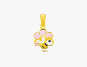18K Gold About Hives, Bees & Honey Pendant <br> Storybook Collection