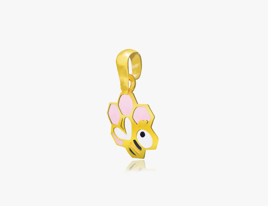 18K Gold About Hives, Bees & Honey Pendant <br> Storybook Collection