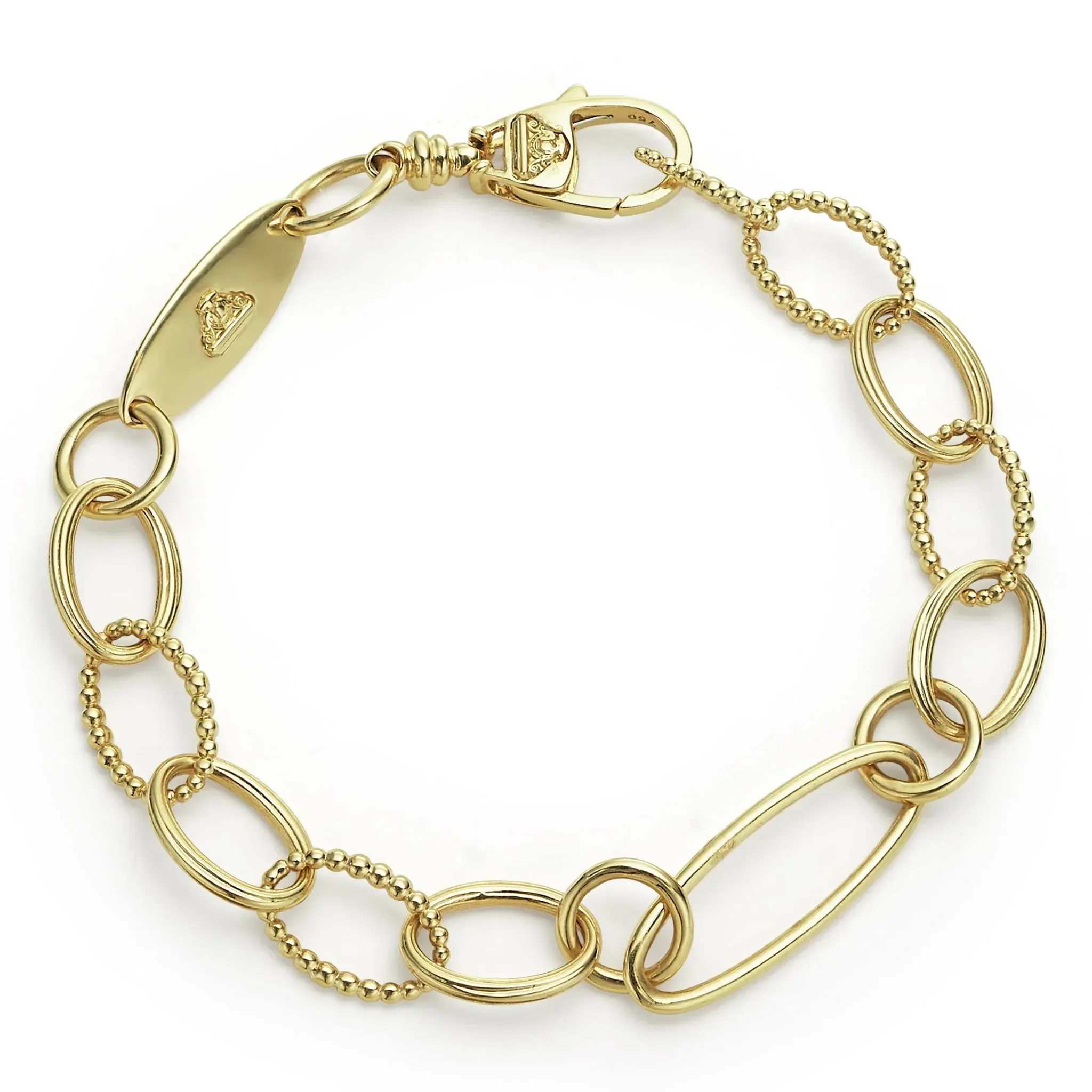 18K Gold Oval Link Bracelet