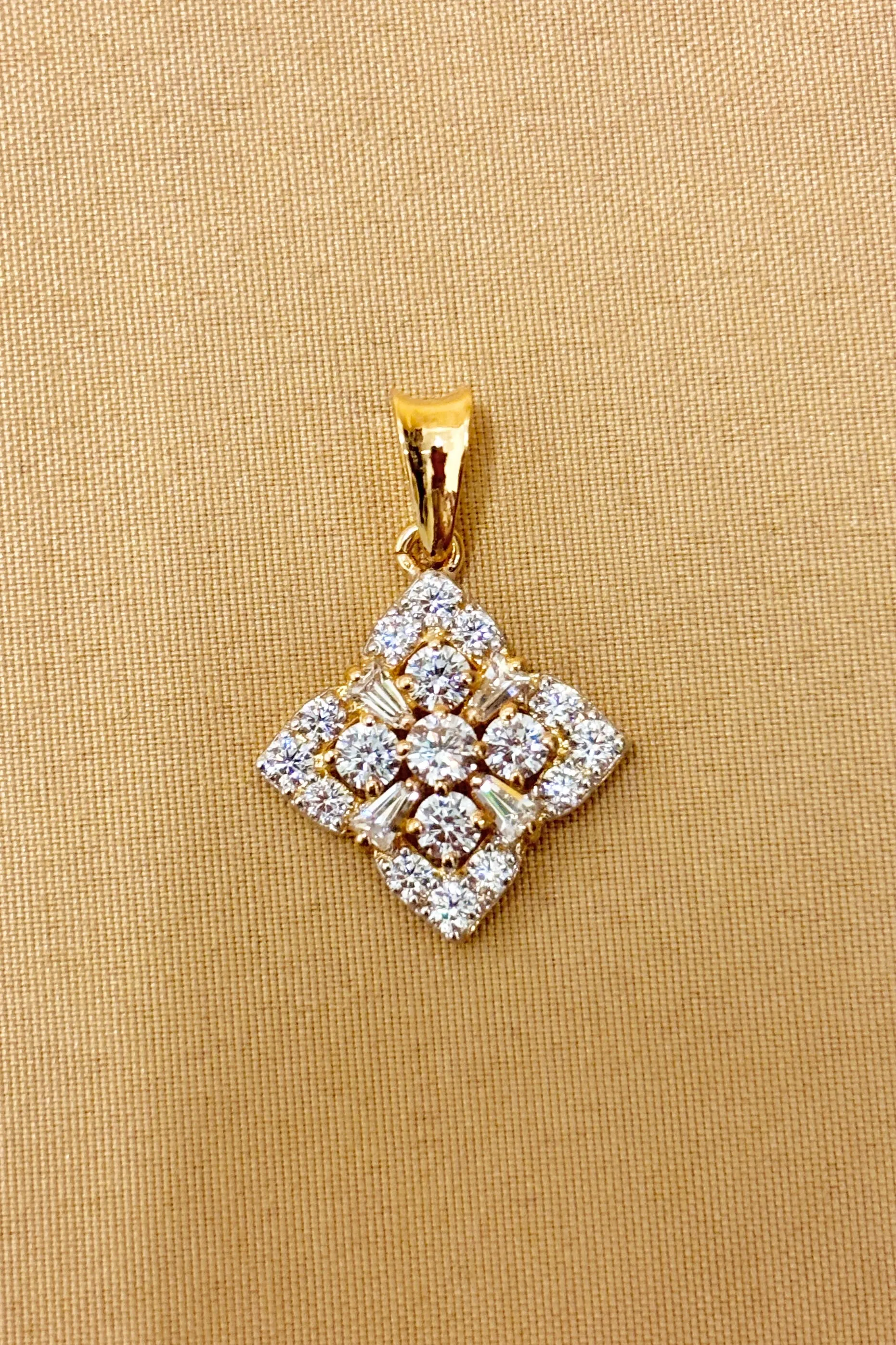 22 KT Gold Designer Women Diamond Pendant Set (D66)