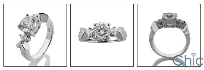 3 Stone 1.5 Round Princess Cubic Zirconia Cz Ring