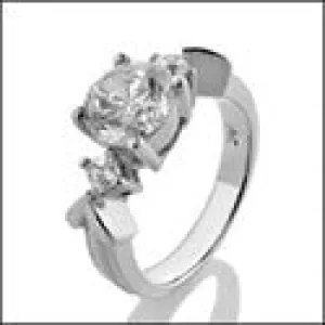 3 Stone 1.5 Round Princess Cubic Zirconia Cz Ring