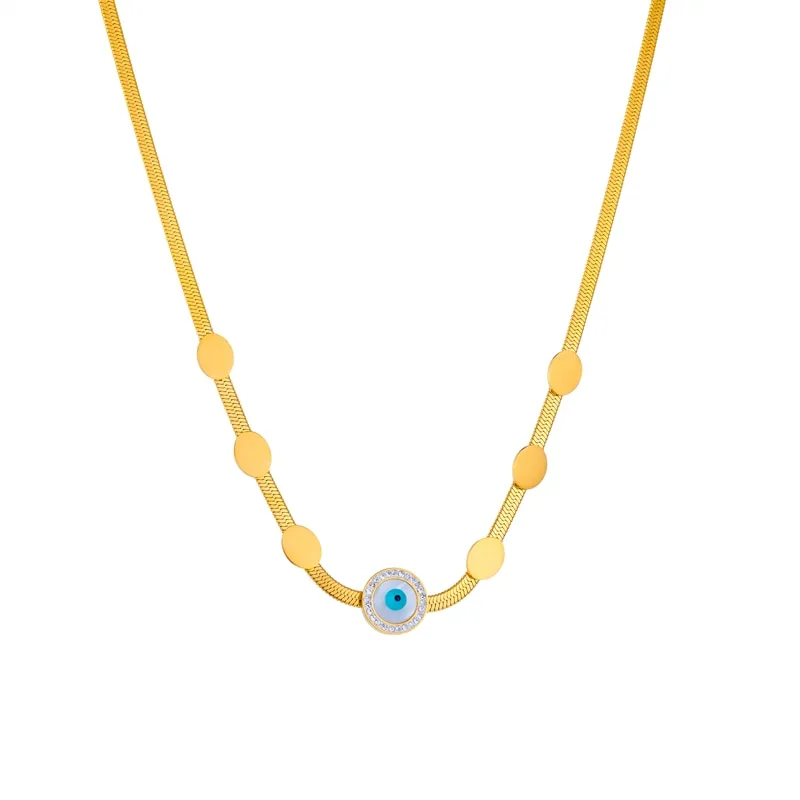 316L Stainless Steel Round Eyes Choker Necklace For Women