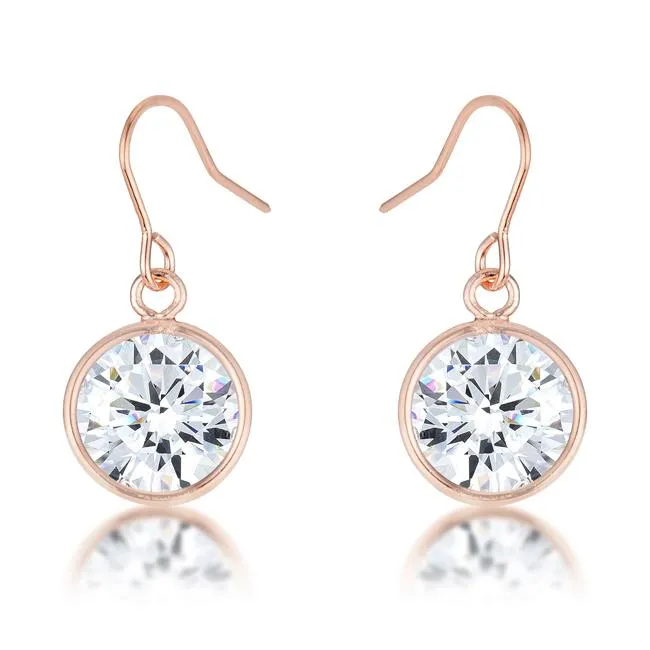 5.5 Ct Rose Gold CZ Drop Earrings