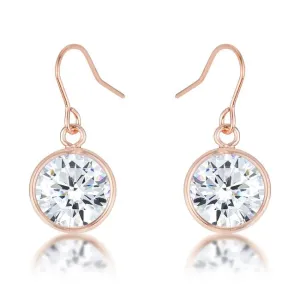 5.5 Ct Rose Gold CZ Drop Earrings