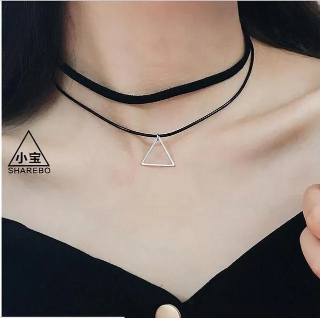 90's Women Black Velvet Choker Necklace Gothic Handmade Retro Burlesque Jewelry