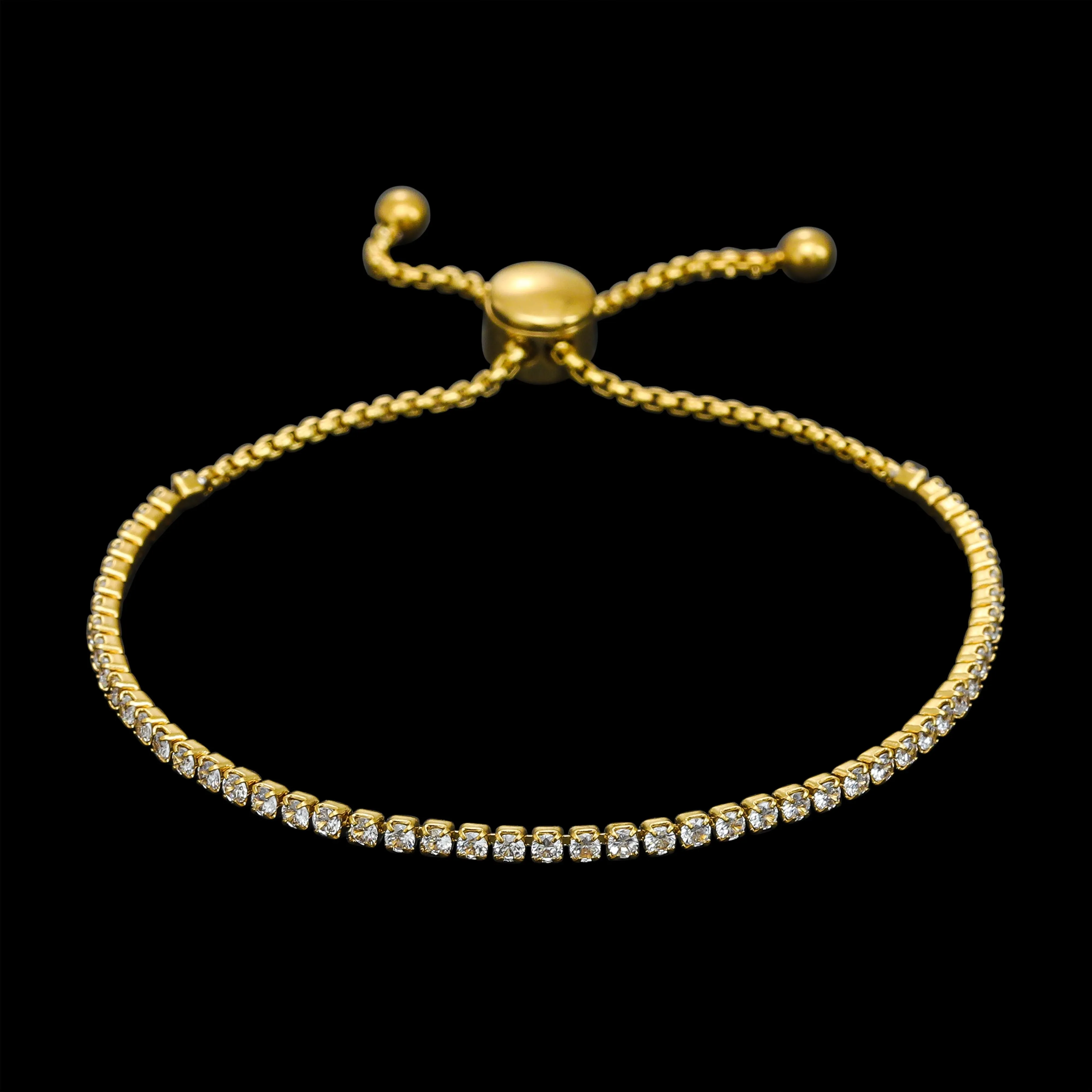 Adjustable Tennis Bracelet - Gold RG386