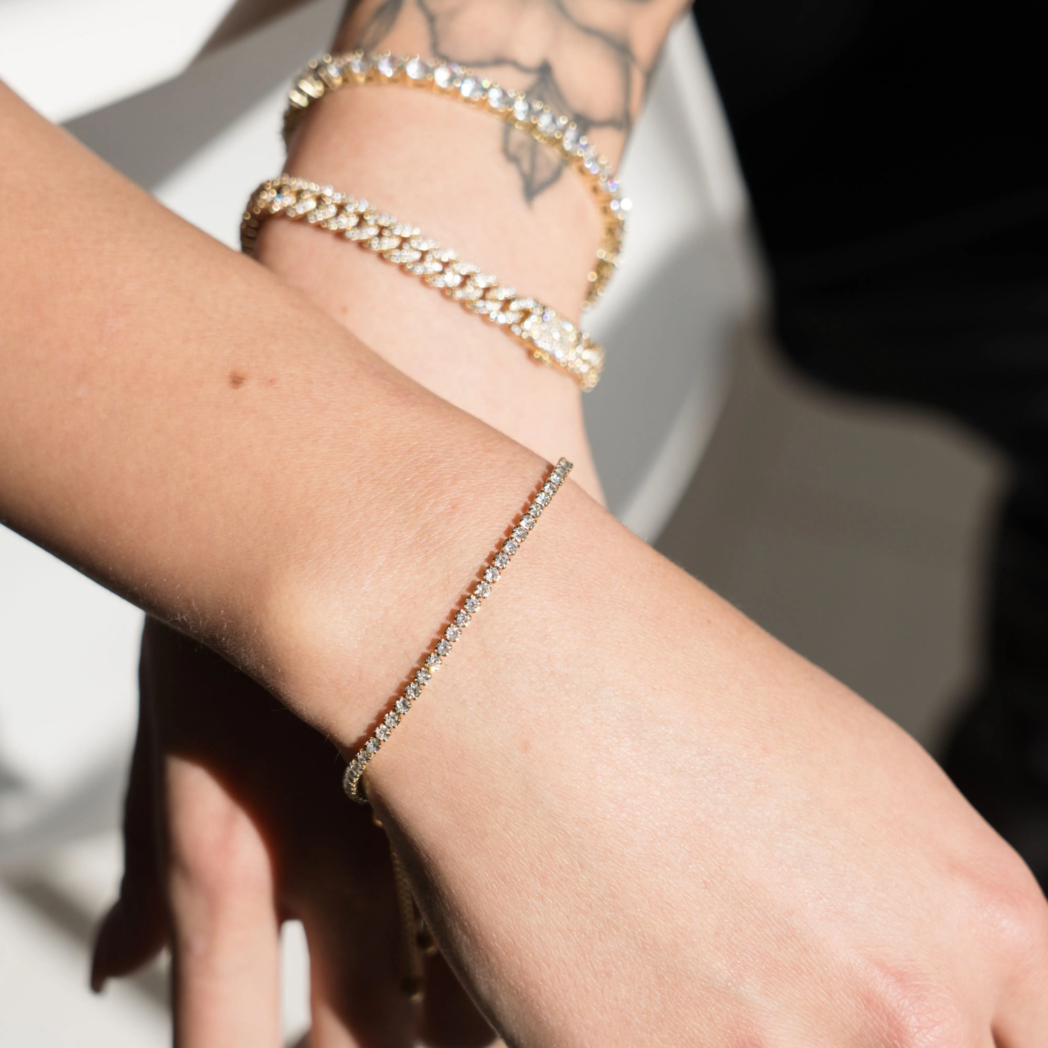 Adjustable Tennis Bracelet - Gold RG386