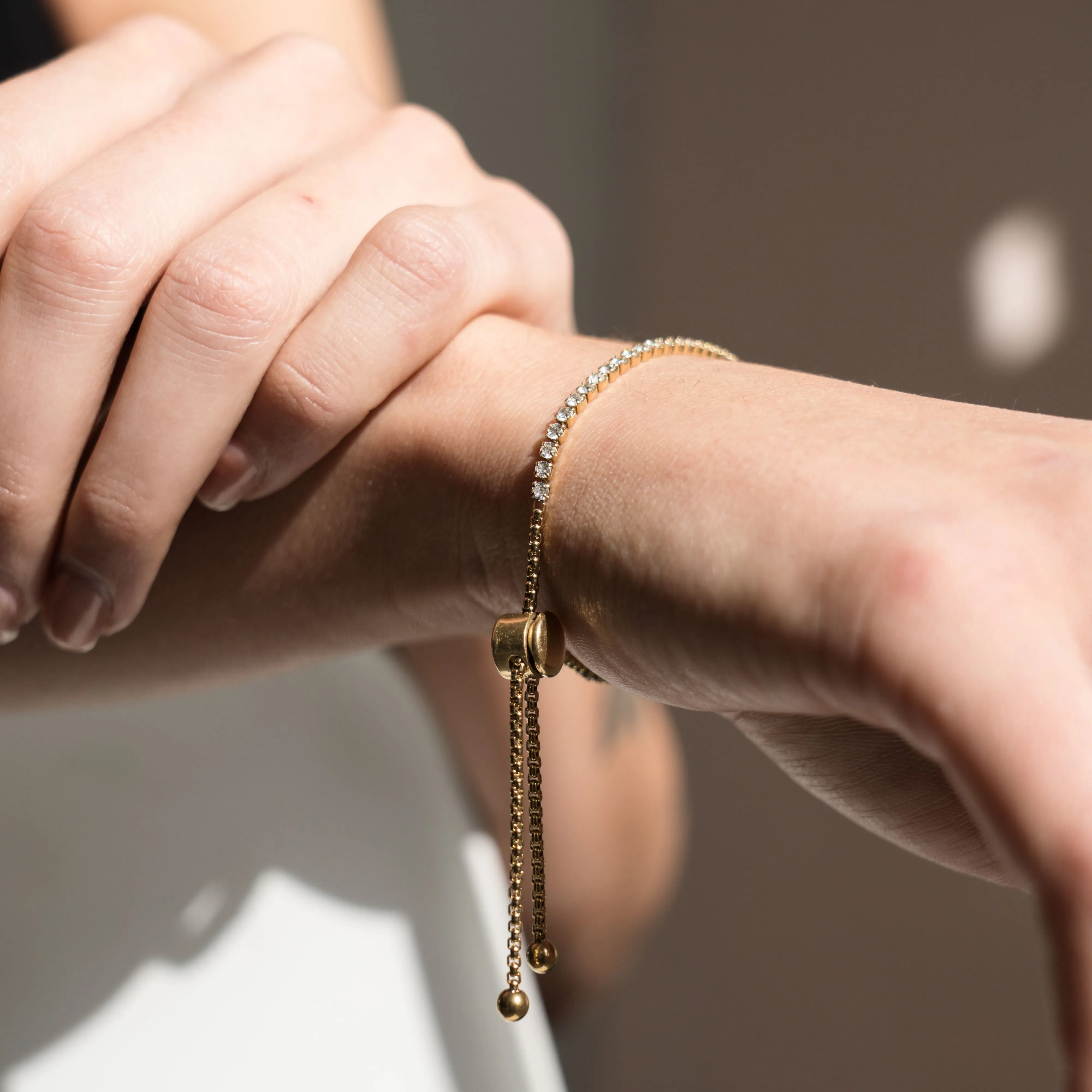 Adjustable Tennis Bracelet - Gold RG386