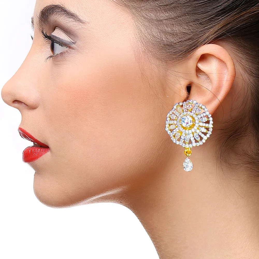American Diamond Semi-Precious Pendant Set (Design 20)