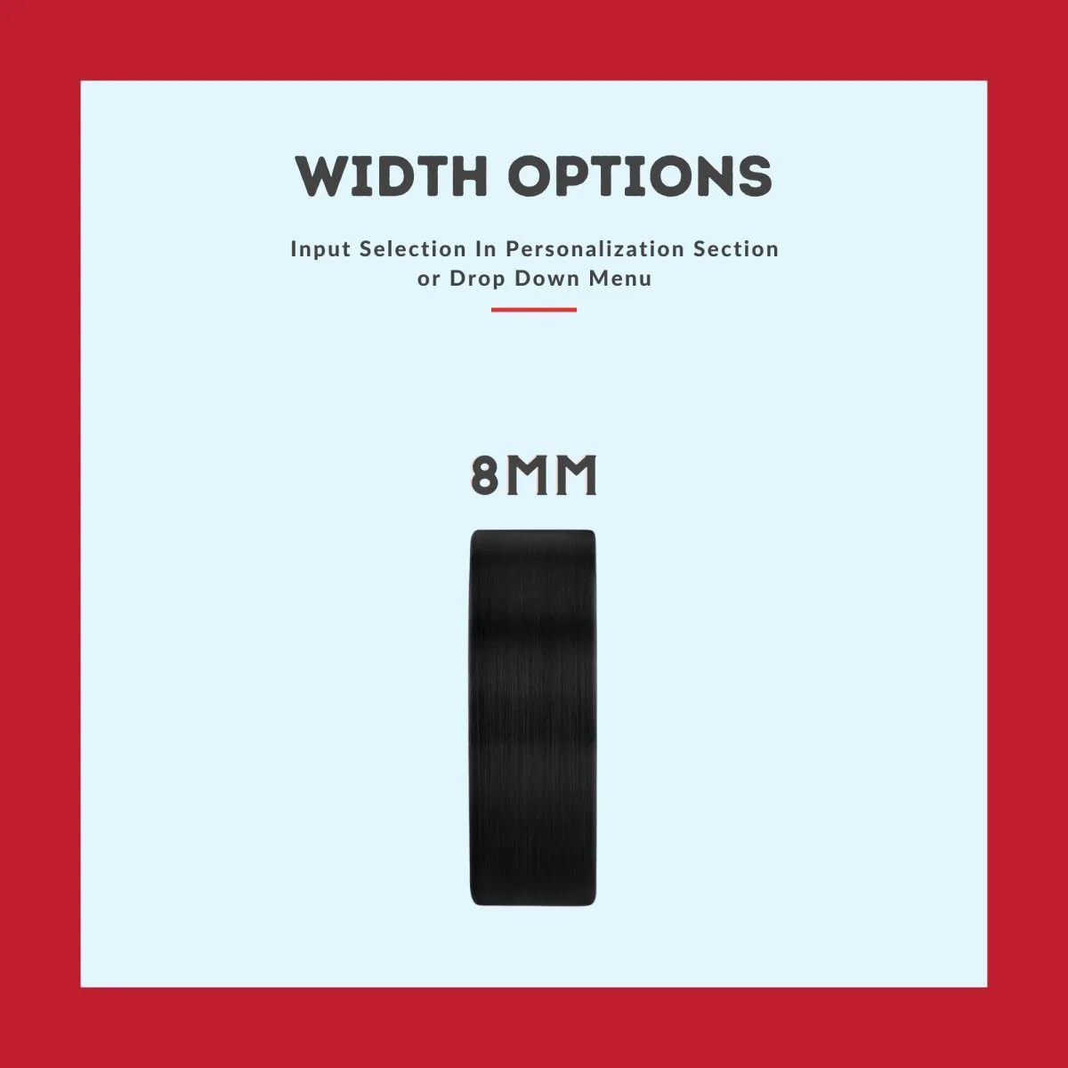 BARK | Black & Red Wood, Black Flat Brushed Tungsten