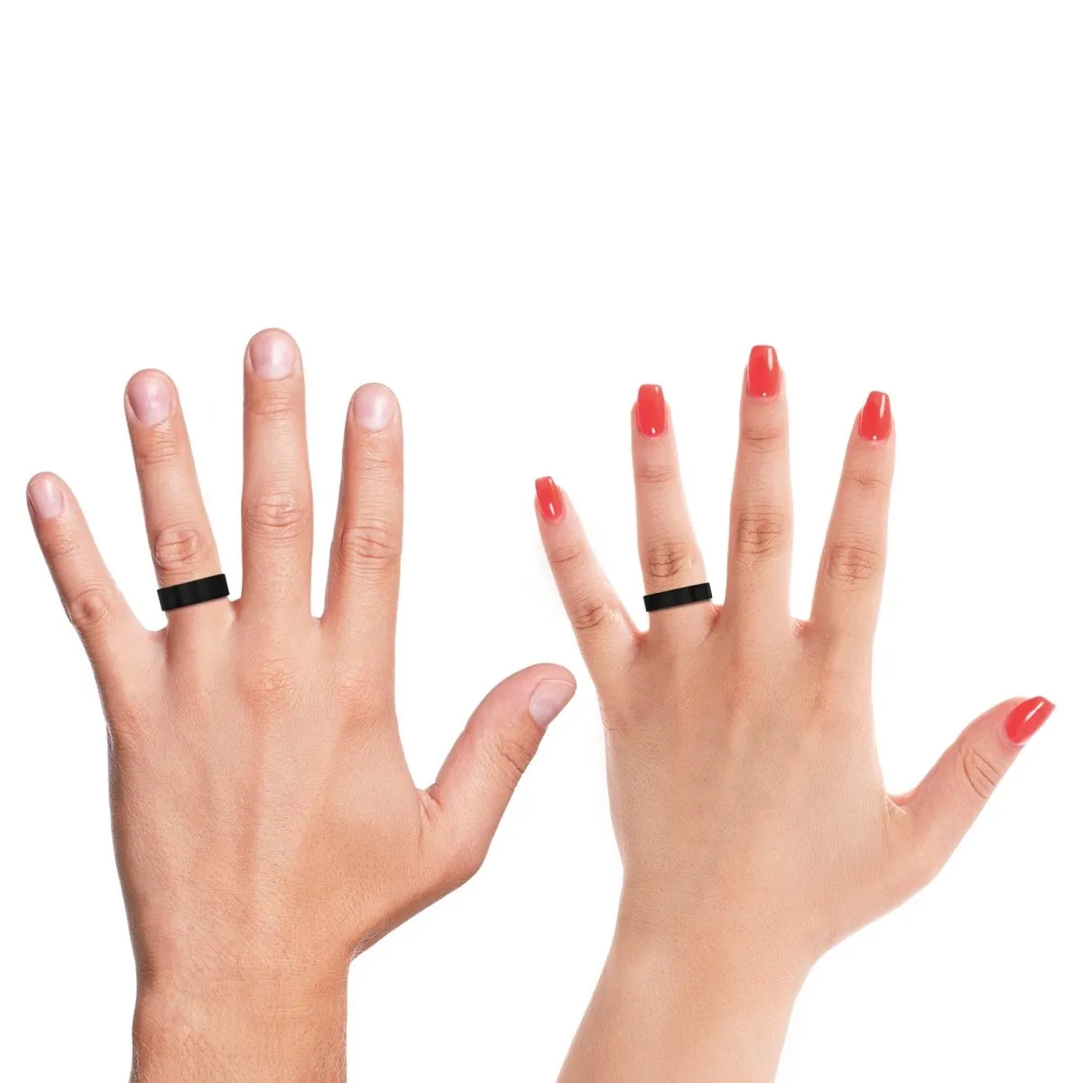 BARK | Black & Red Wood, Black Flat Brushed Tungsten
