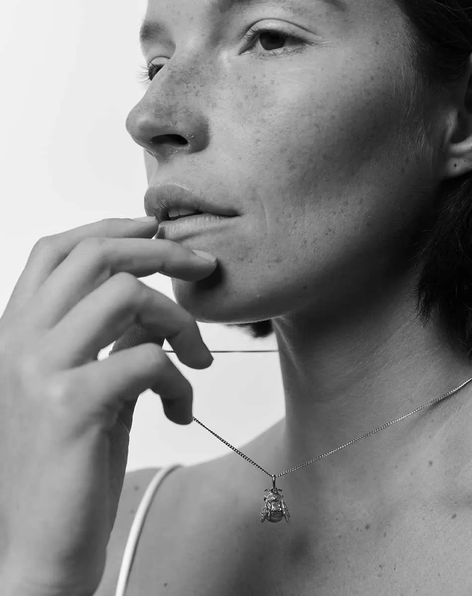 Bee Charm Necklace - Sterling Silver