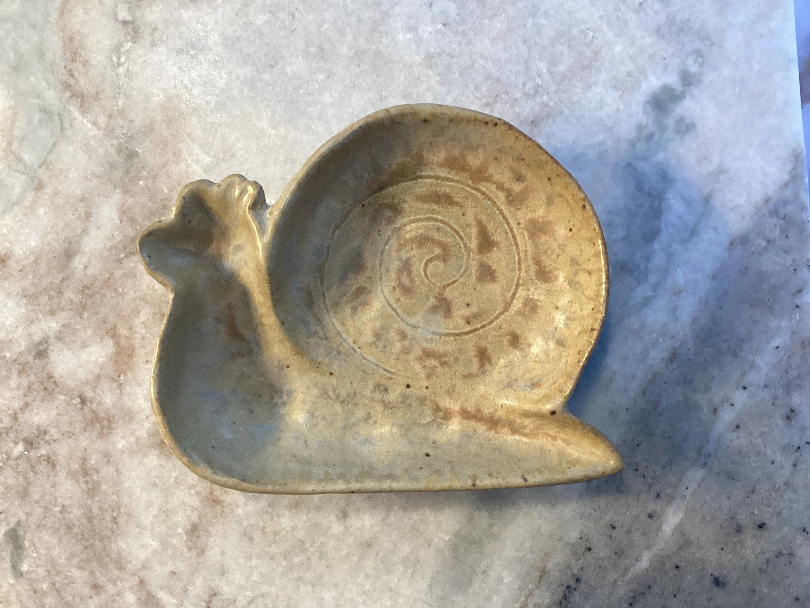 Beige Snail Ceramic Dish