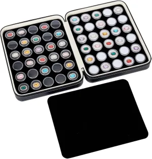 BENECREAT 60pcs Leather Jewelry Display Case Box, 2 Colors Plastic Loose Diamond Box, Gem Diamond Gemstone Display Collection Storage Box for Small Items, Gemstones, Jewellery Display, Black