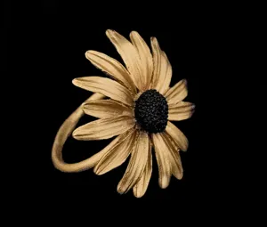 Black Eyed Susan Napkin Rings, Set of Four