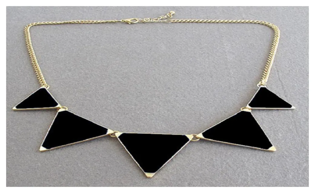 Black Geometrical Triangle Necklace Fashion Choker Necklace