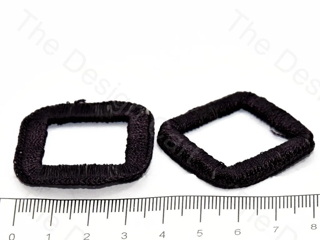 Black Large Square Crochet Thread Rings