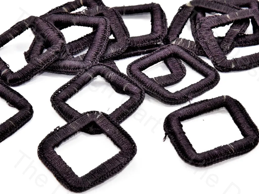 Black Large Square Crochet Thread Rings