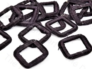 Black Large Square Crochet Thread Rings