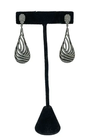 Black Pave Teardrop Earring