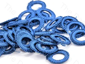 Blue Medium Round Crochet Thread Rings