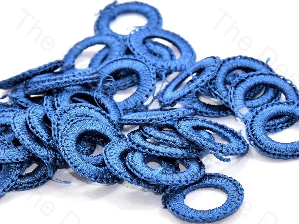 Blue Medium Round Crochet Thread Rings