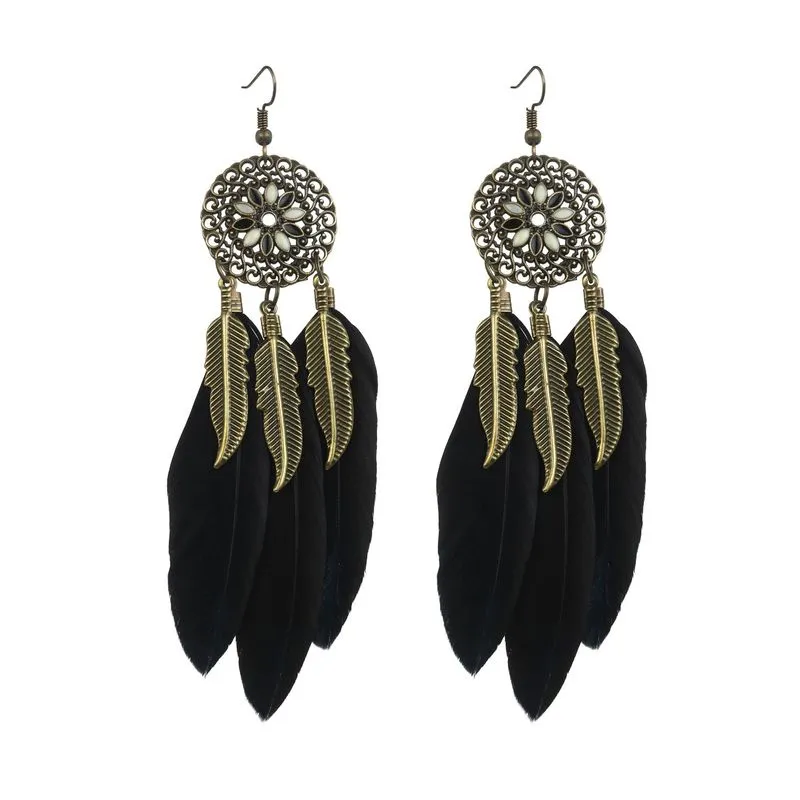 Bohemian Style Feather Earings 32 Choices