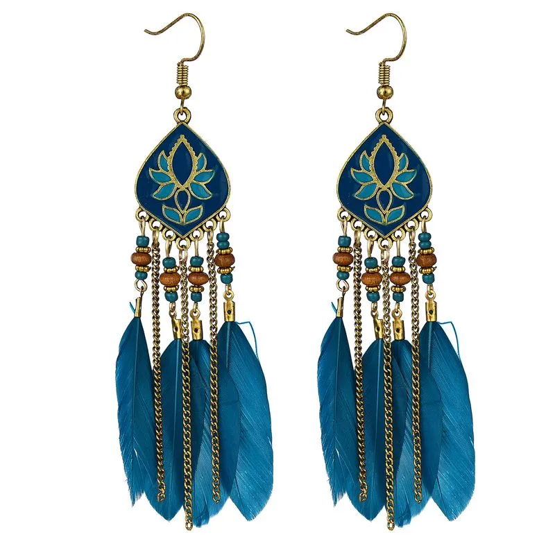 Bohemian Style Feather Earings 32 Choices
