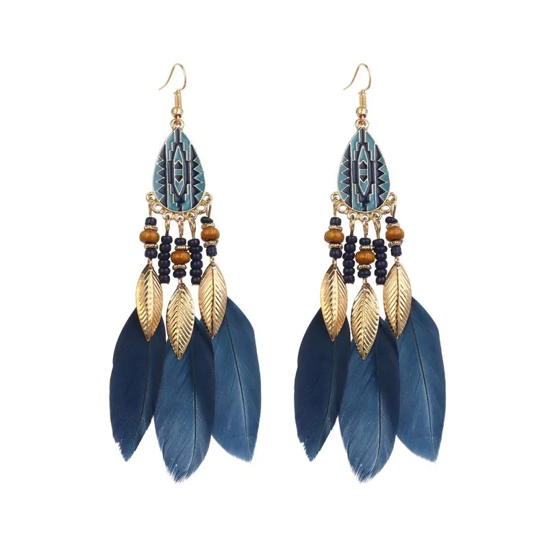 Bohemian Style Feather Earings 32 Choices