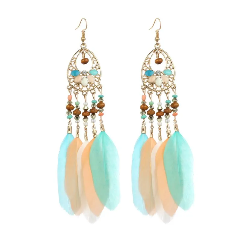 Bohemian Style Feather Earings 32 Choices